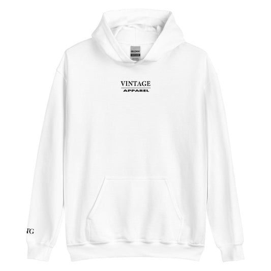 BOX LOGO EMBROIDERED HOODIE WHITE - VINTAGE APPAREL
