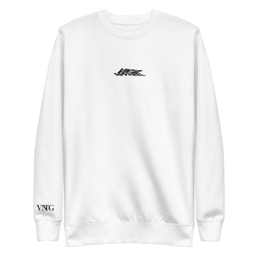DART EMBROIDERED SWEATER WHITE - VINTAGE APPAREL