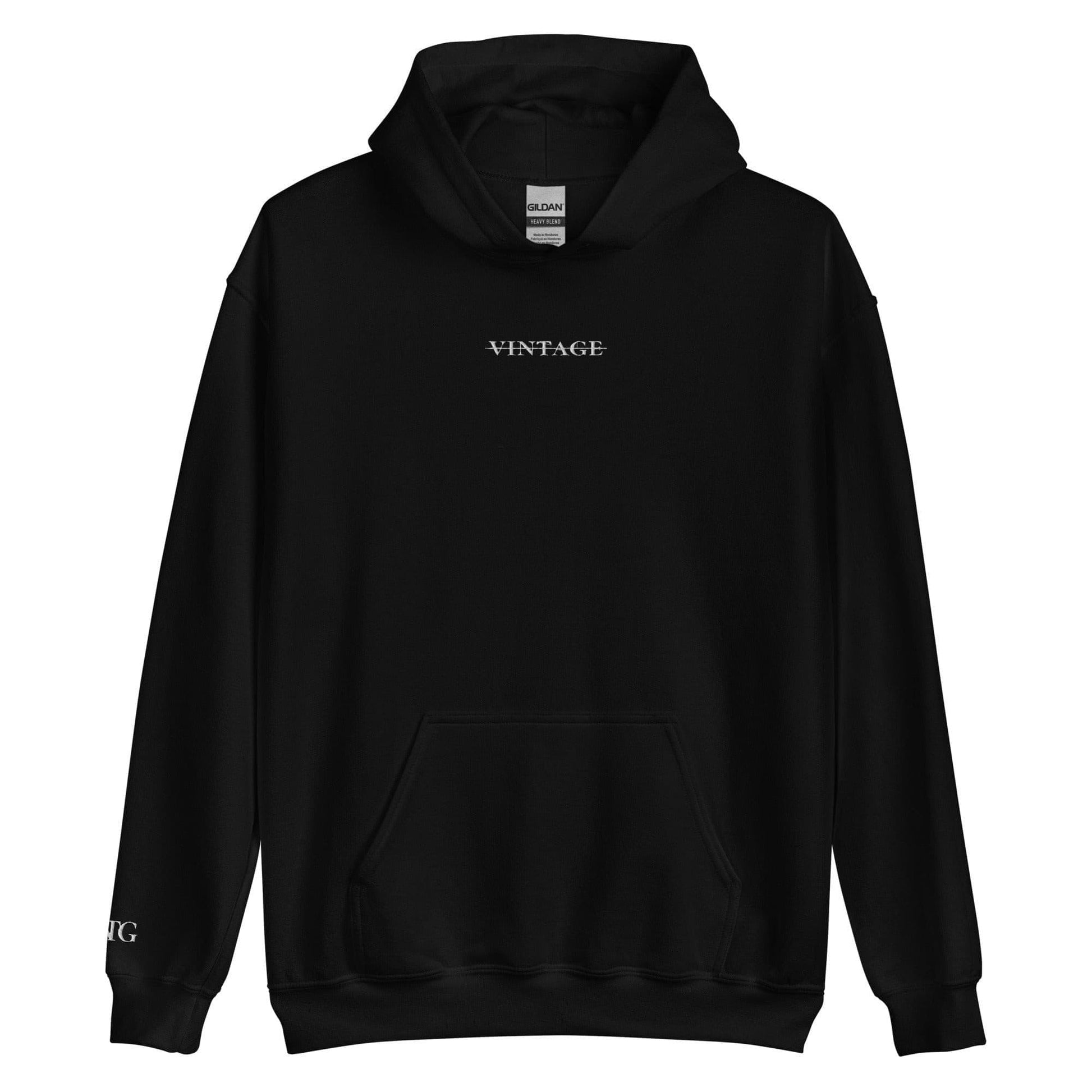 DELUSION EMBROIDERED HOODIE BLACK - VINTAGE APPAREL