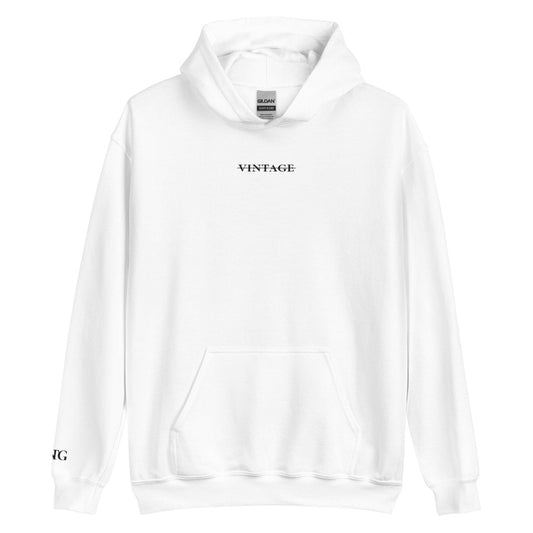 DELUSION EMBROIDERED HOODIE WHITE - VINTAGE APPAREL