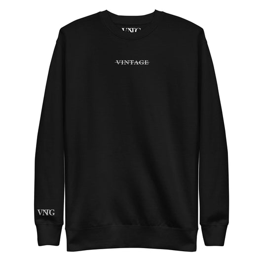 DELUSION EMBROIDERED SWEATER BLACK - VINTAGE APPAREL